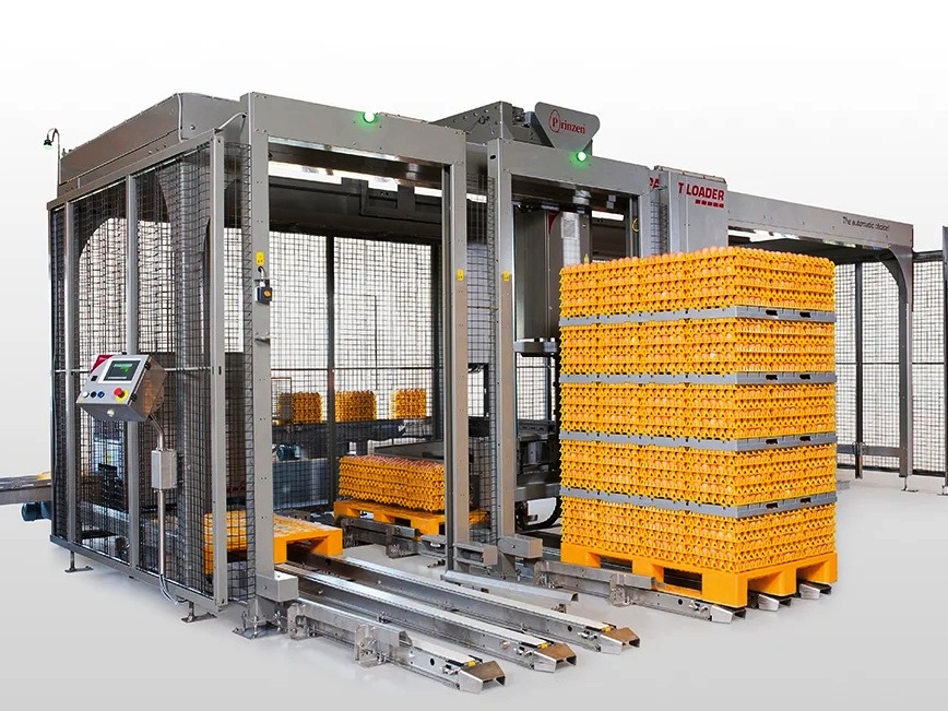 Prinzen: автоматический укладчик лотков с яйцом на паллет Pallet Loader